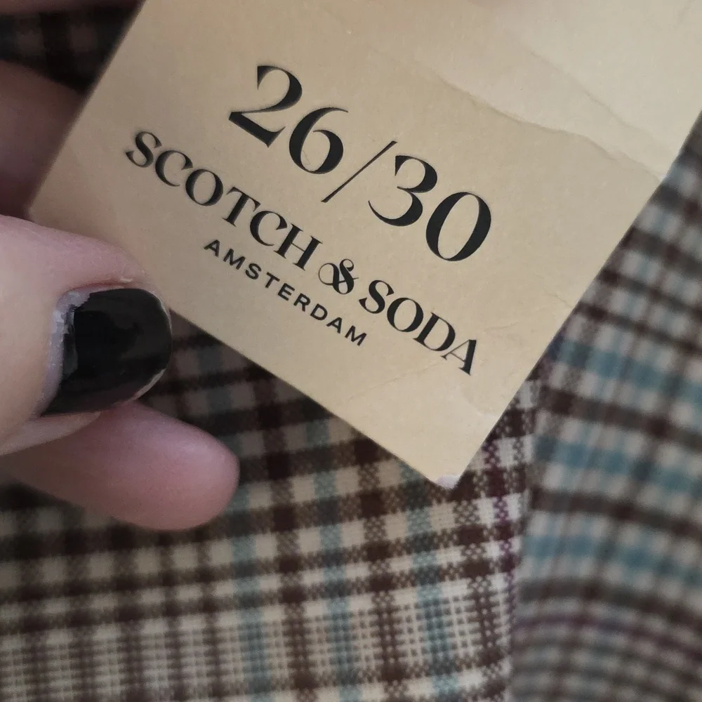 Scotch & Soda Checkered Rose High Rise Wide Leg Pants New - Picture 6 of 6